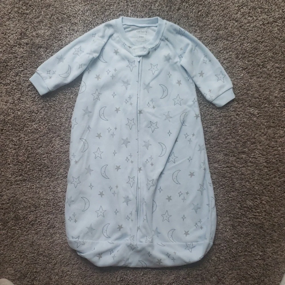 Bundle of 2 VGUC Carter's Fleece Sleep Sacks Wearable Blankets Size 3-6 Months - Picture 7 of 9